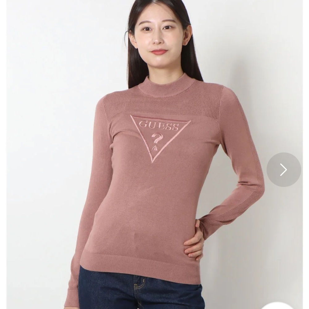 Guess Mauve Crew Neck Logo Sweater size Small